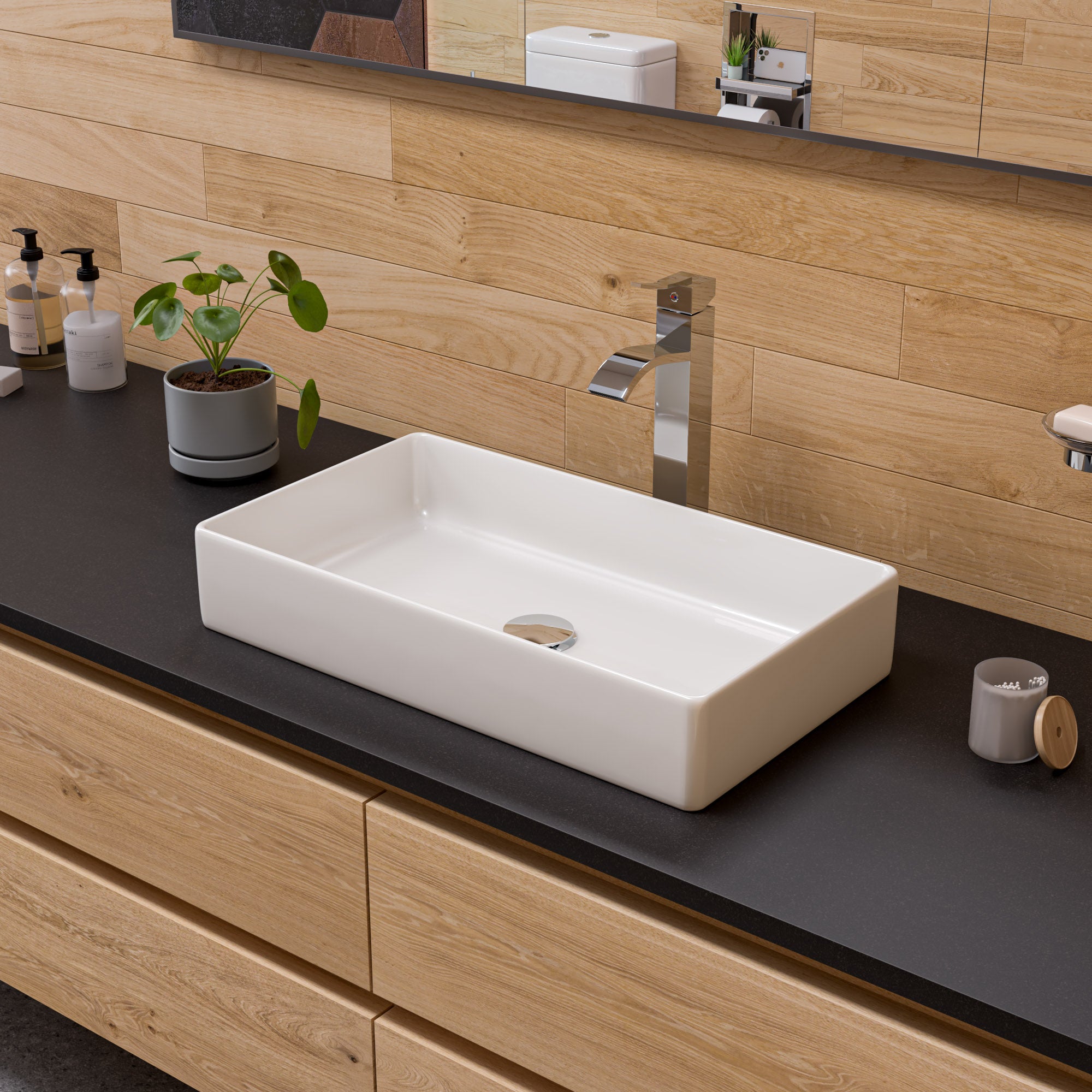 Rectangular Above Mount Ceramic Sink