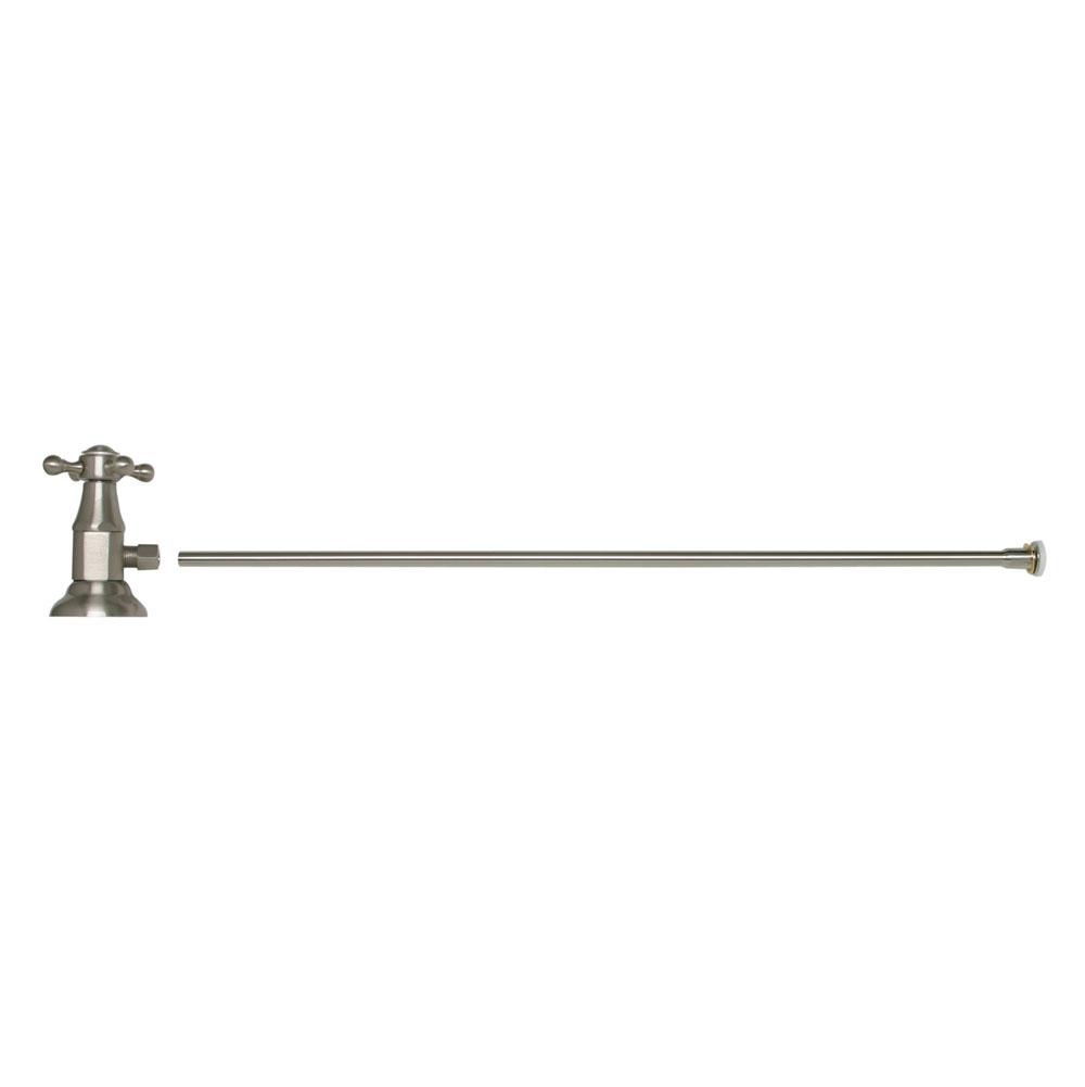 Toilet Supply Kit - Brass Cross Handle with 1/4 Turn Ceramic Disc Cartridge Valve (MT4004X-NL) - Angle, Flat Head Riser