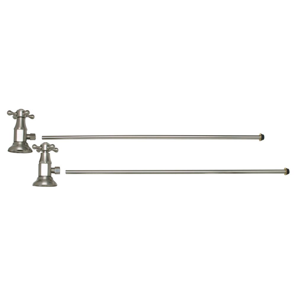Lavatory Supply Kit - Brass Cross Handle with 1/4 Turn Ceramic Disc Cartridge Valve (MT 4004X-NL) - Angle, No Trap