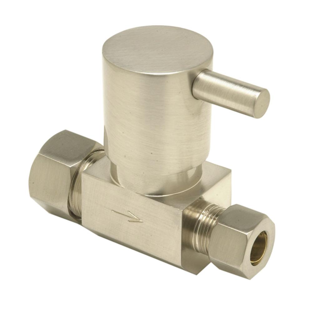Contemporary Lever Handle with 1/4 Turn Ceramic Disc Cartridge Valve - Lead Free - Straight (1/2" Compression)