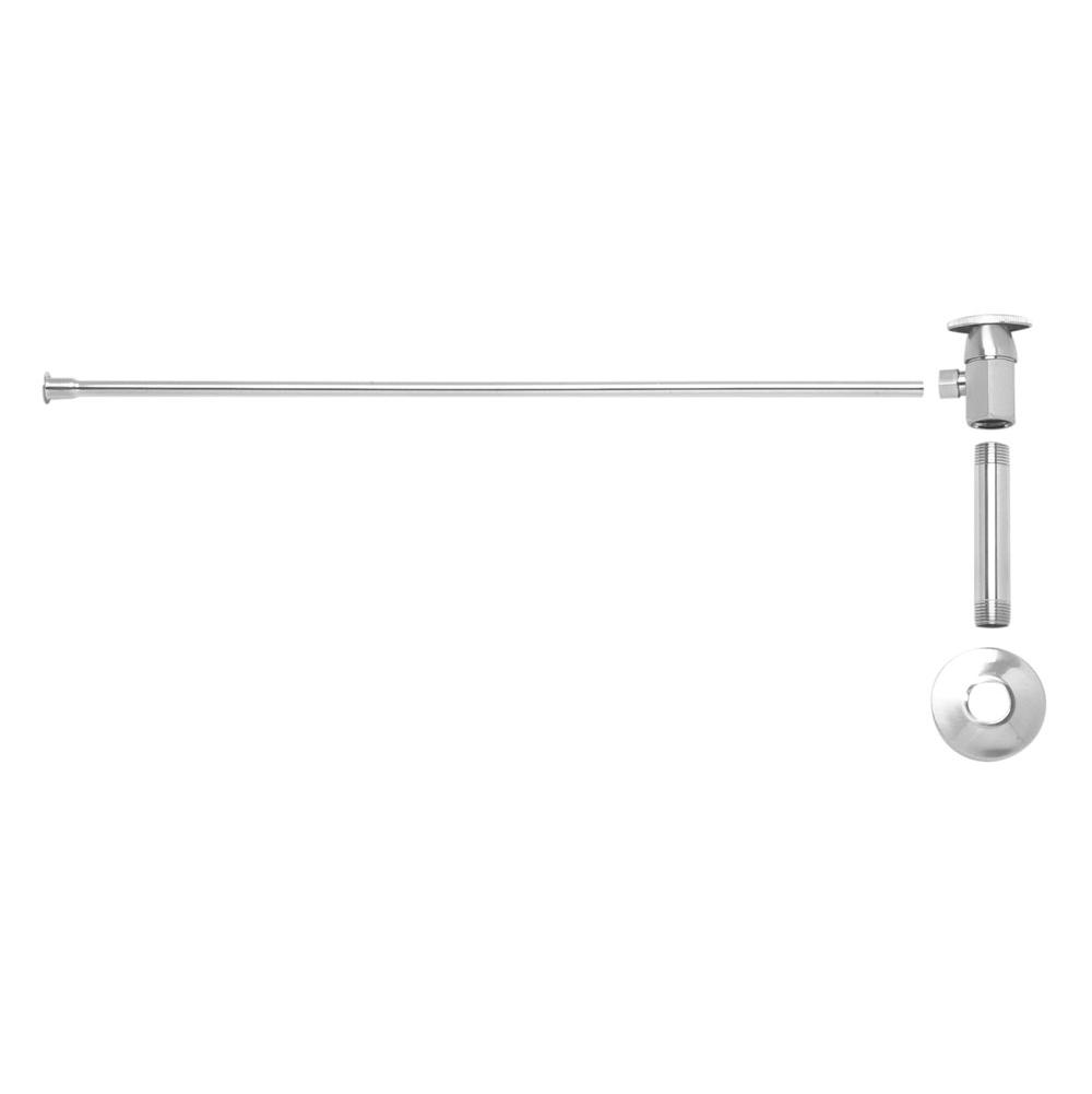 Toilet Supply Kit - Brass Oval Handle with 1/4 Turn Ceramic Disc Cartridge Valve (MT6001-NL) - Angle, Flat Head Riser