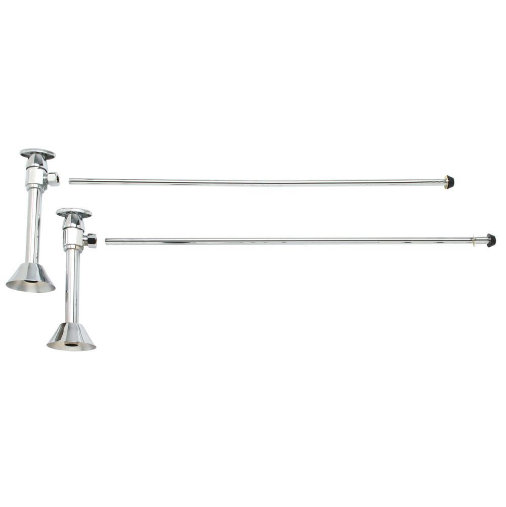 Lavatory Supply Kit - Brass Oval Handle with 1/4 Turn Ceramic Cartridge Valve (MT6160-NL) - Angle Sweat, No Trap