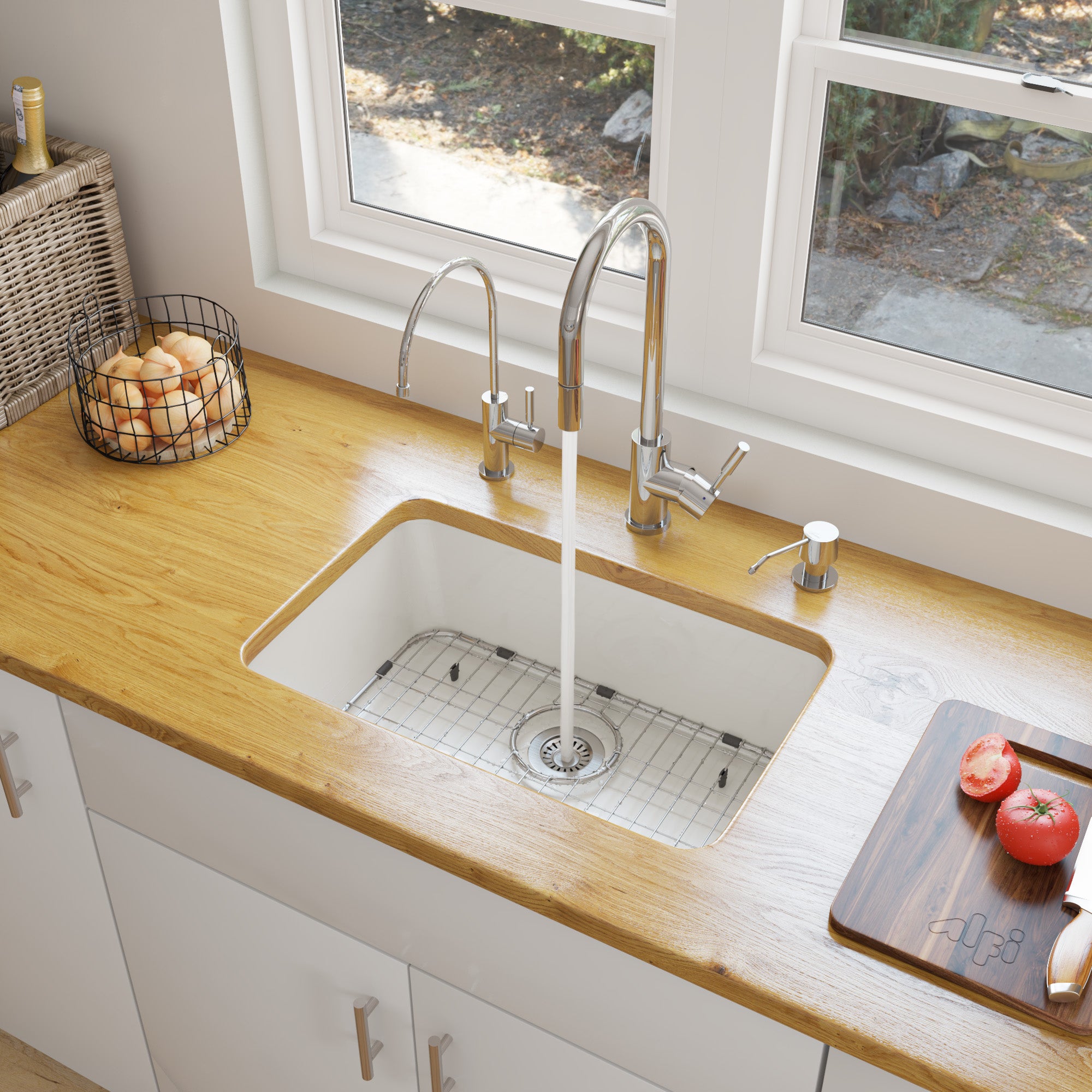 Single Bowl Fireclay Undermount Kitchen Sink