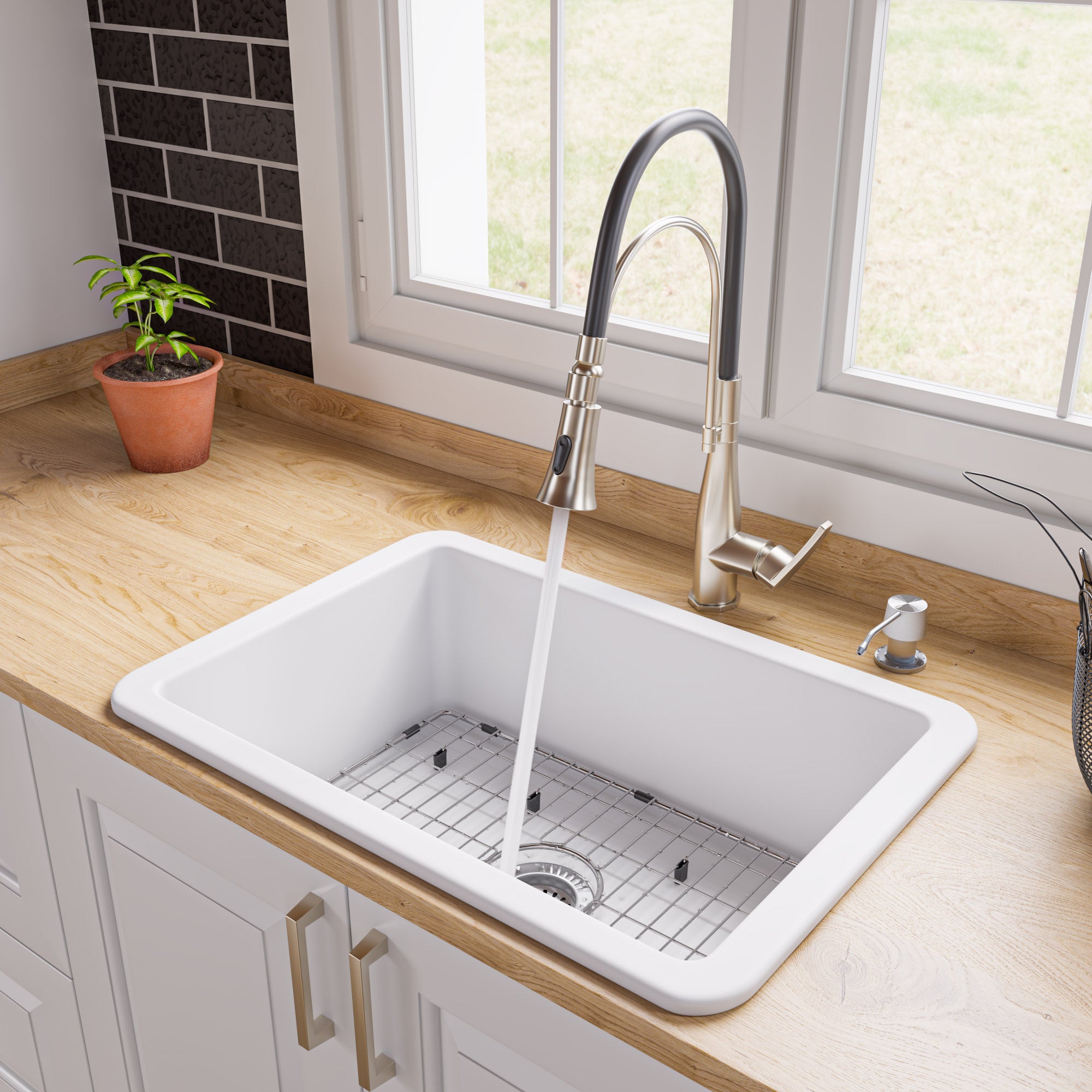 18" Fireclay Undermount / Drop In Firelcay Kitchen Sink