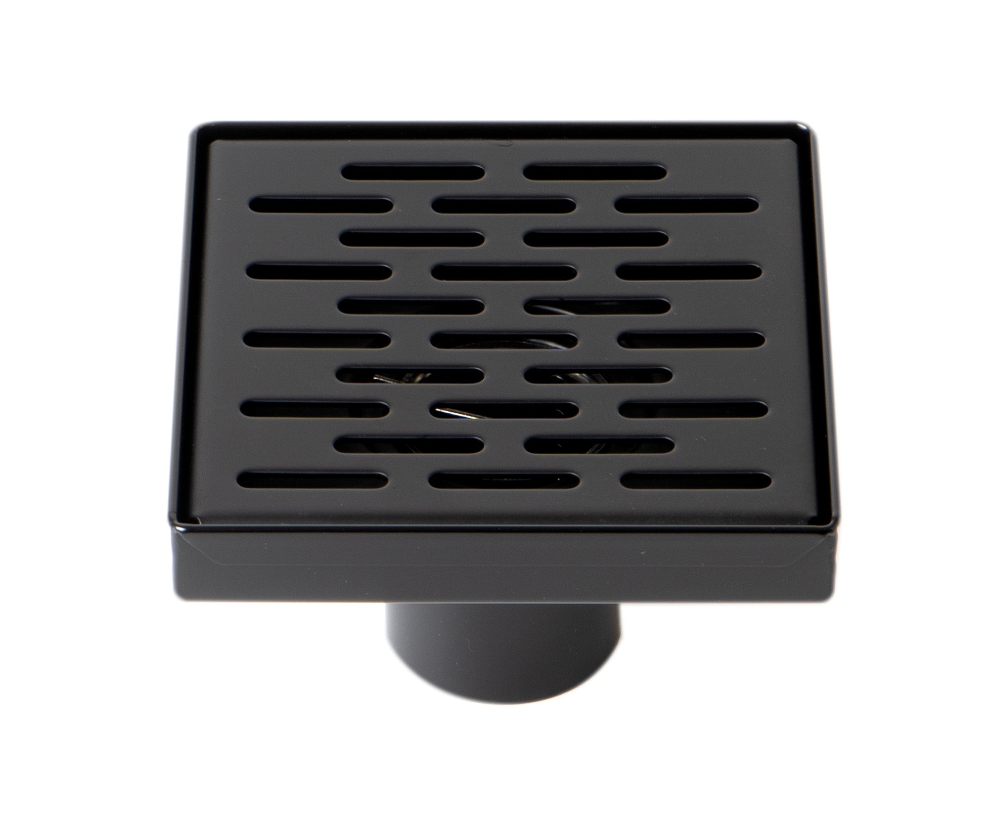 Black Matte Square Stainless Steel Shower Drain With Groove
