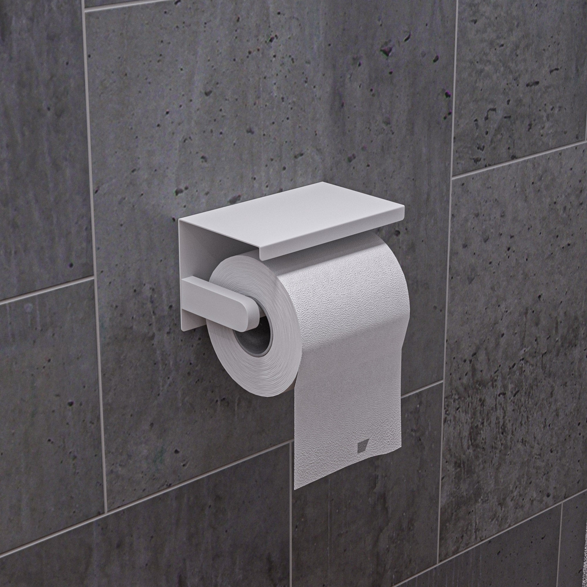 Steel Toilet Paper Holder With Shelf