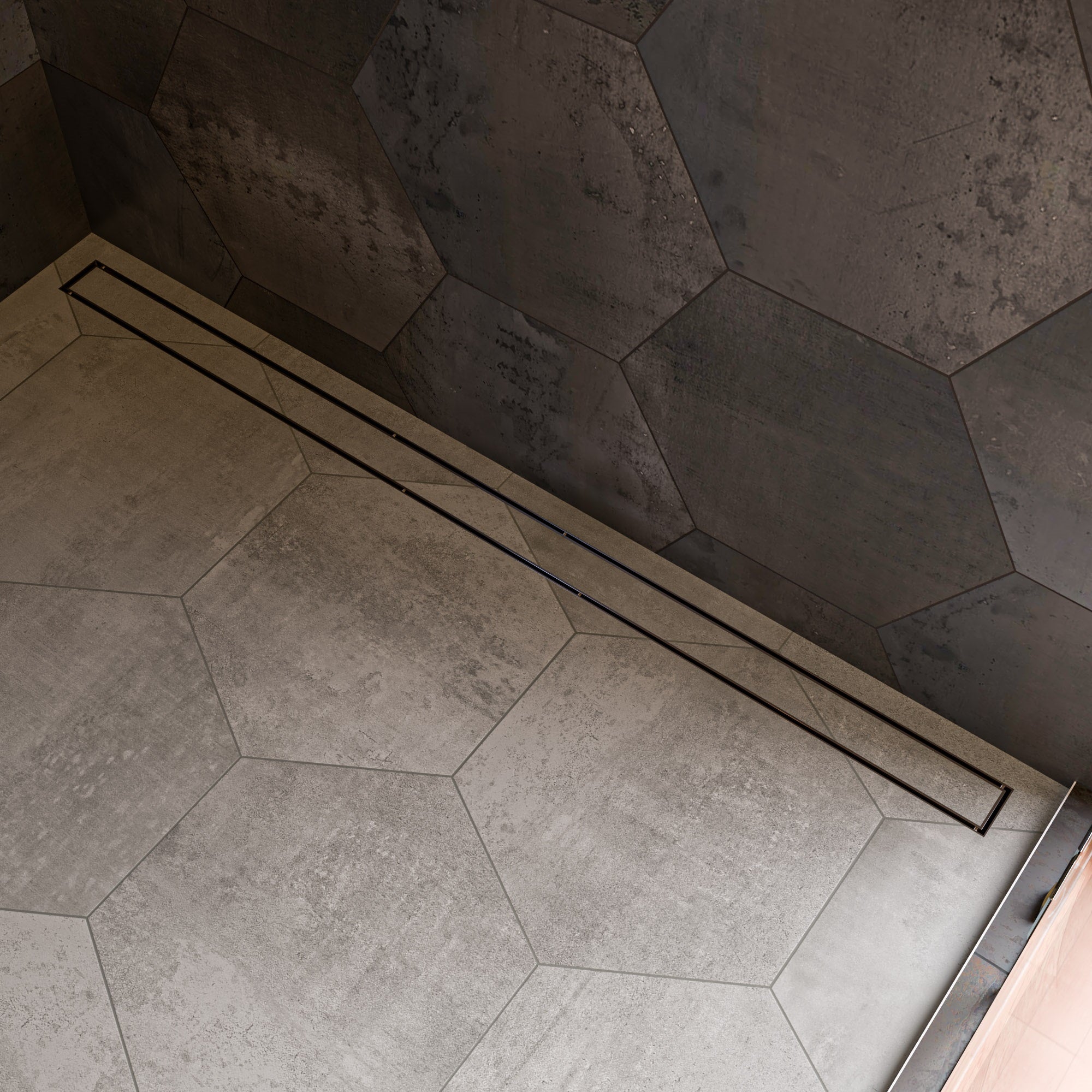 Linear Shower Drain With No Cover