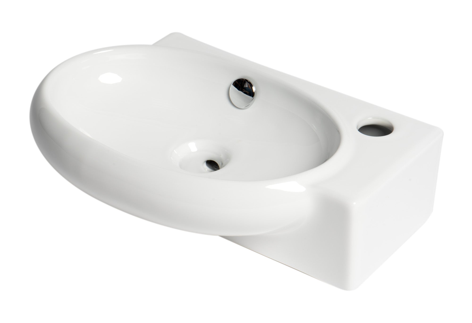 Wall Mounted Ceramic Sink With Faucet Hole