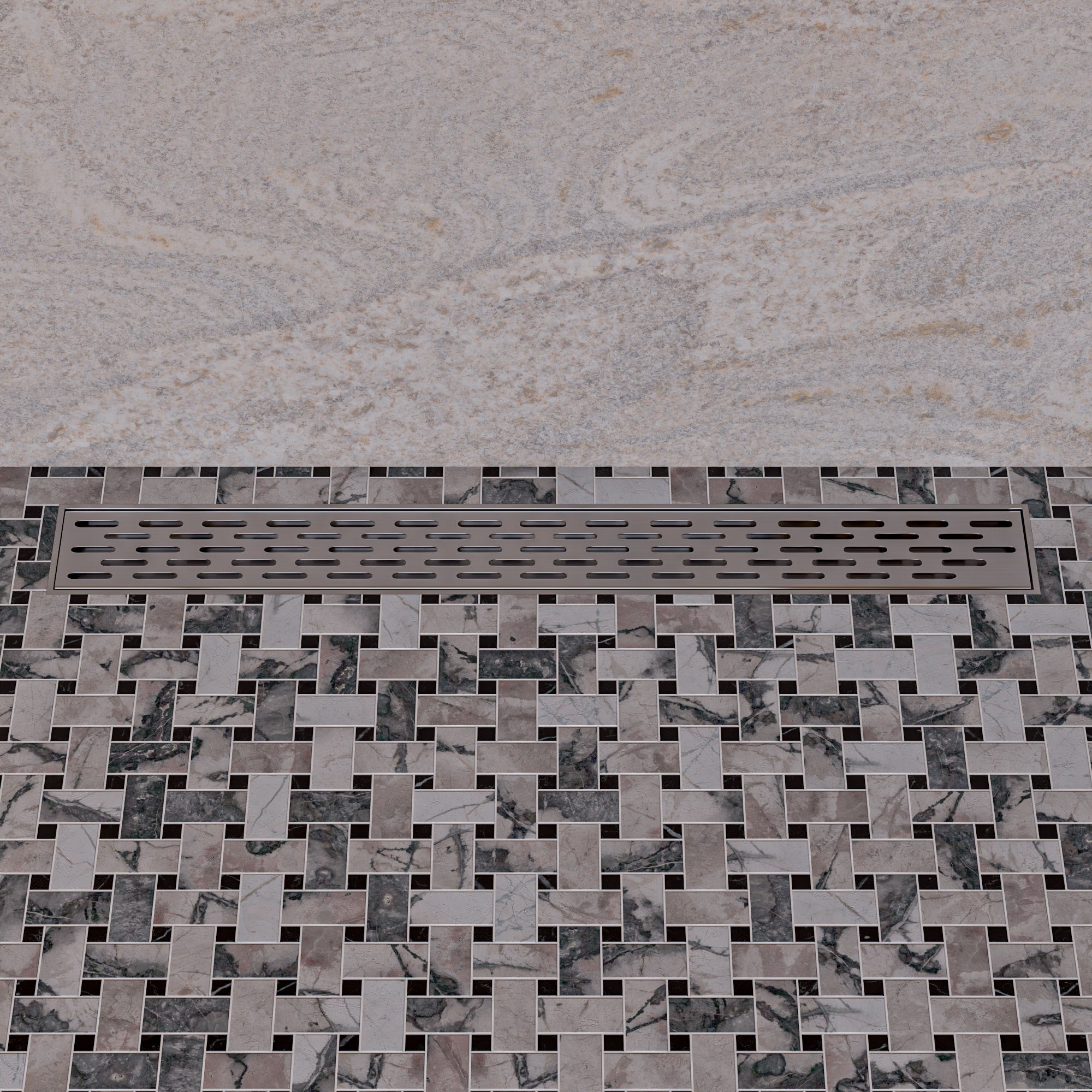 Stainless Steel Linear Shower Drain With Groove Holes