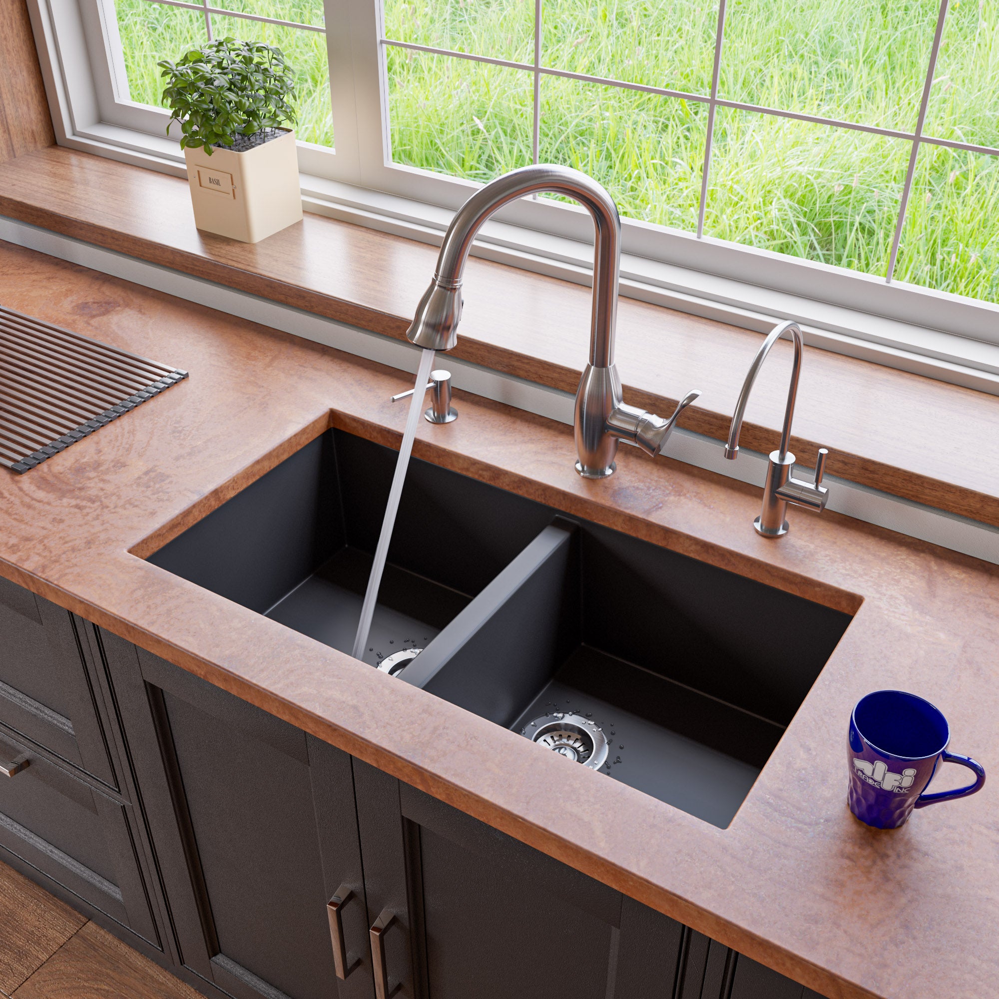 Double Bowl Granite Composite Kitchen Sink