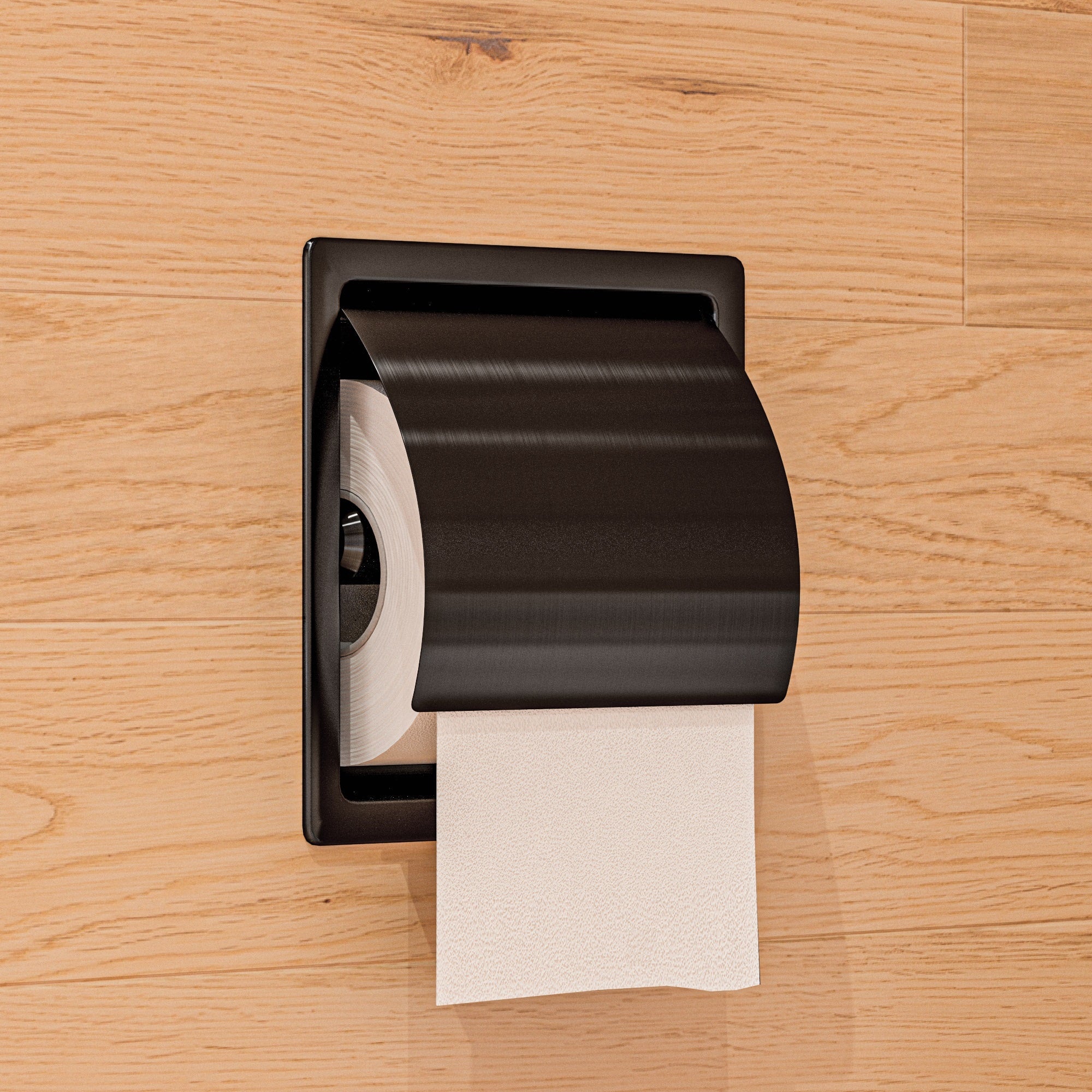 Stainless Steel Recessed Toilet Paper Holder With Cover