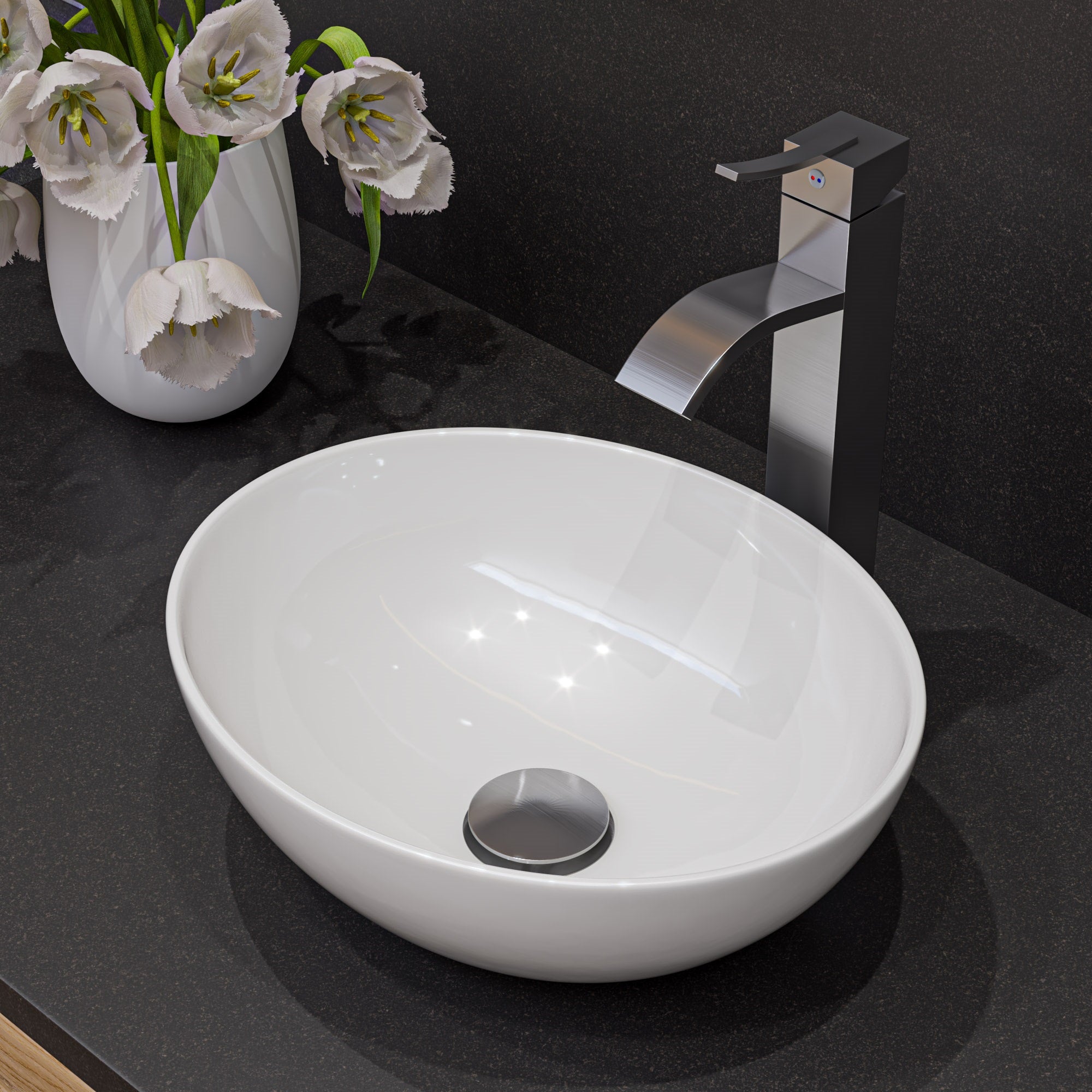 Shape Above Mount Ceramic Sink