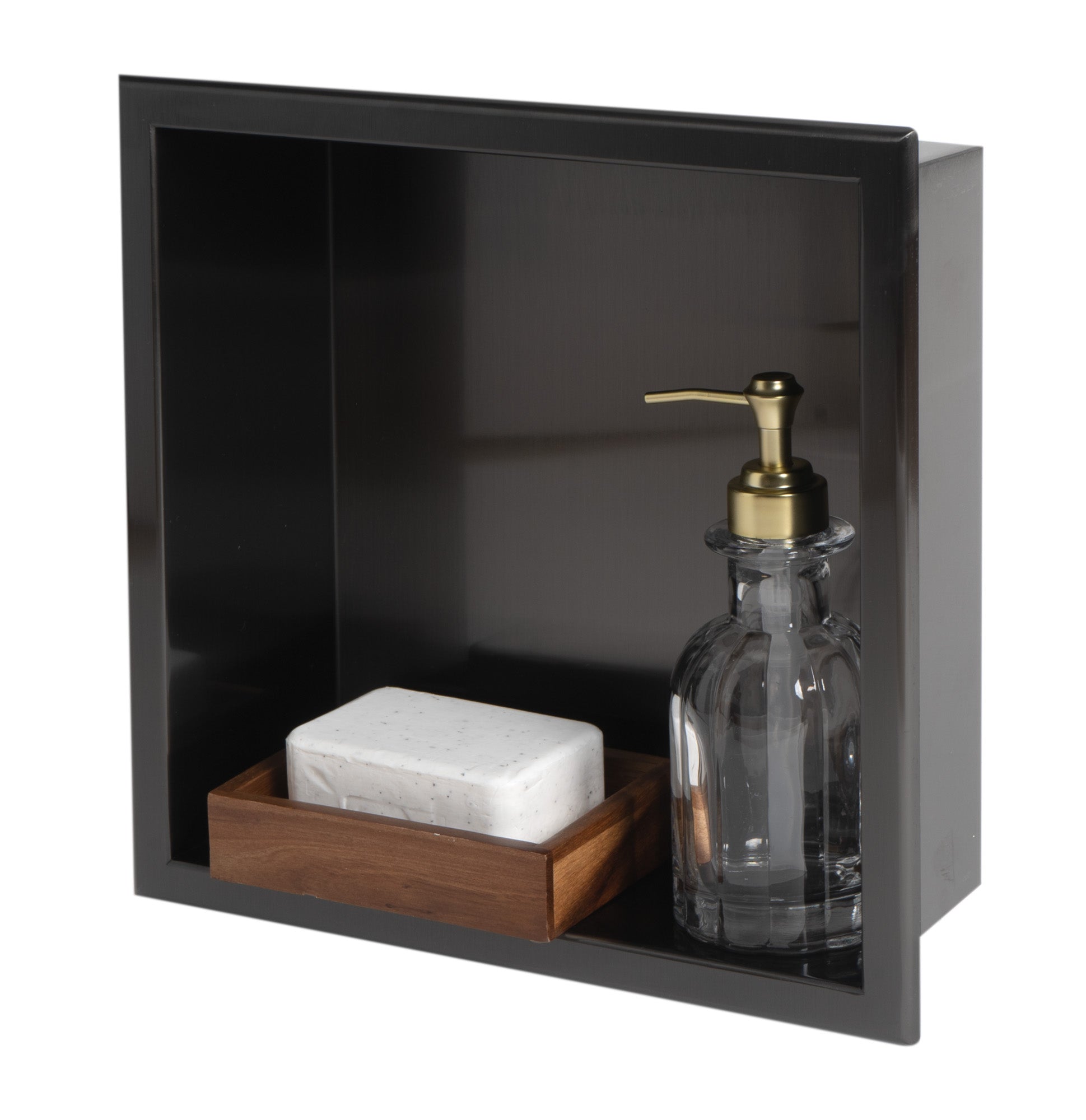 Brushed Black Pvd Stainless Steel Square Single Shelf Shower