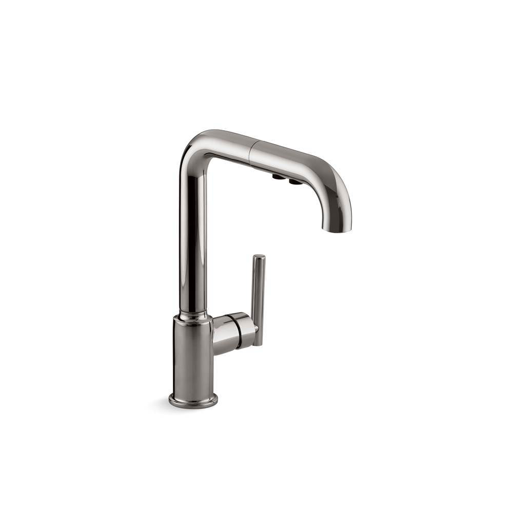 Purist Pull-out kitchen sink faucet with three-function sprayhead