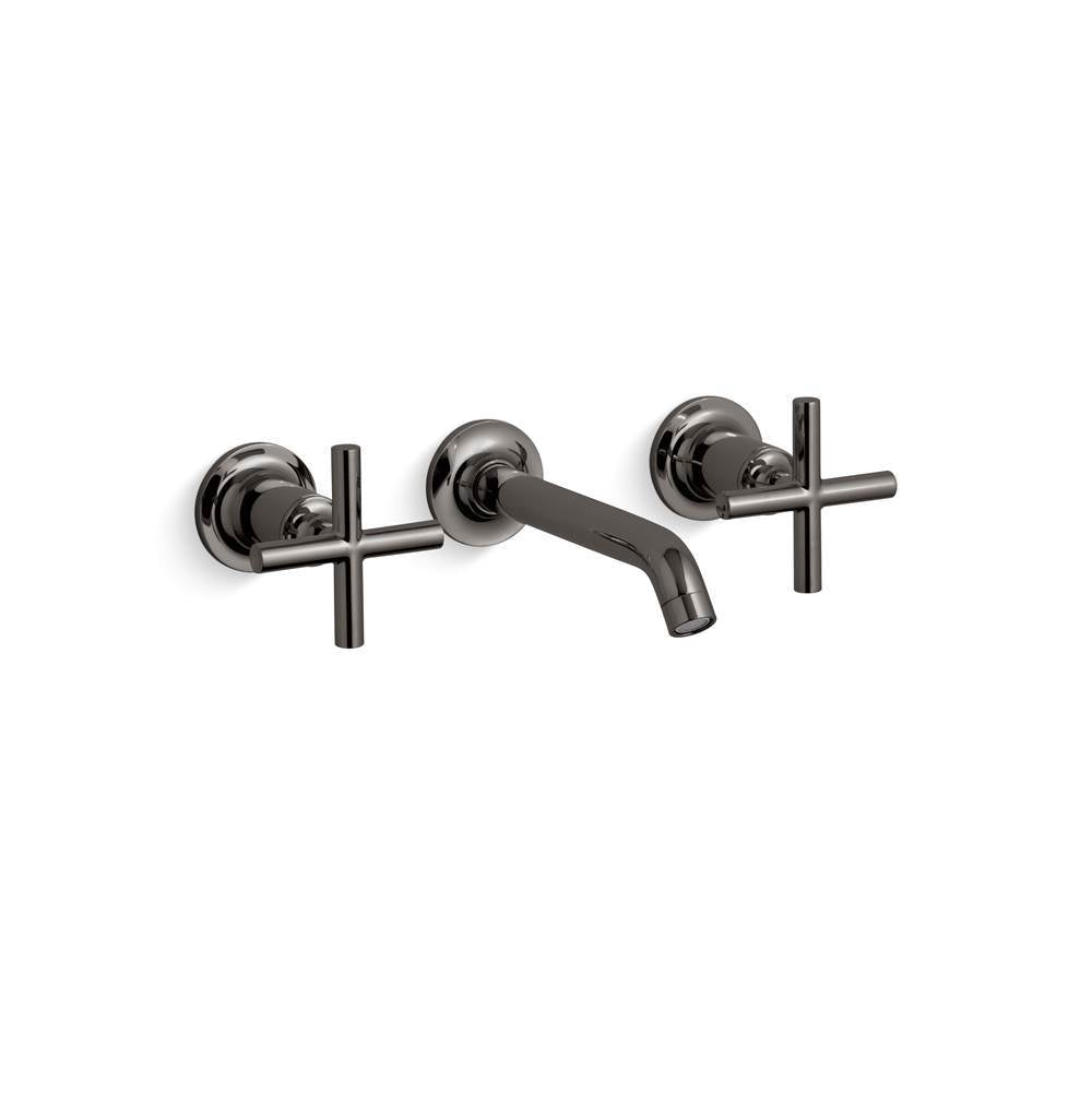 Purist Wall-mount bathroom sink faucet trim with Cross handles, 1.2 gpm