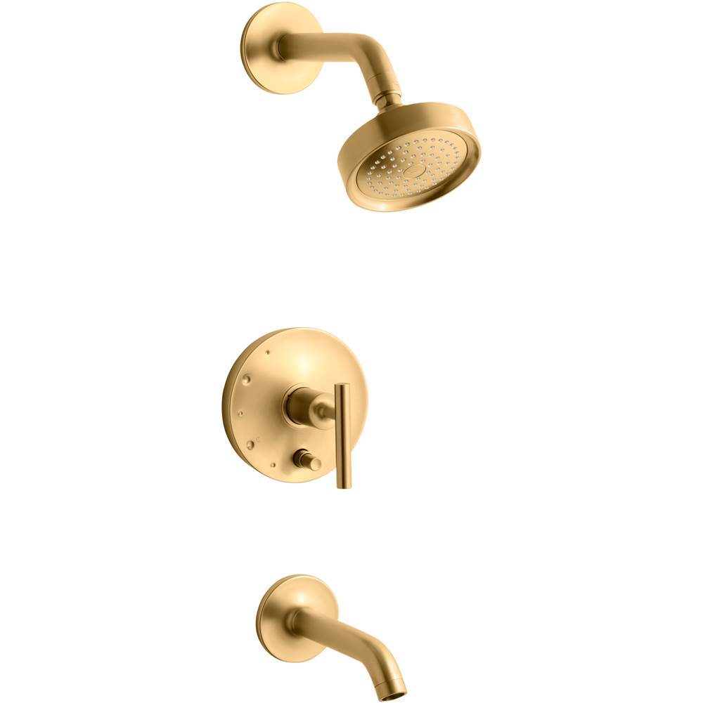 Purist Rite-Temp bath and shower trim kit with push-button diverter and lever handle, 2.5 gpm