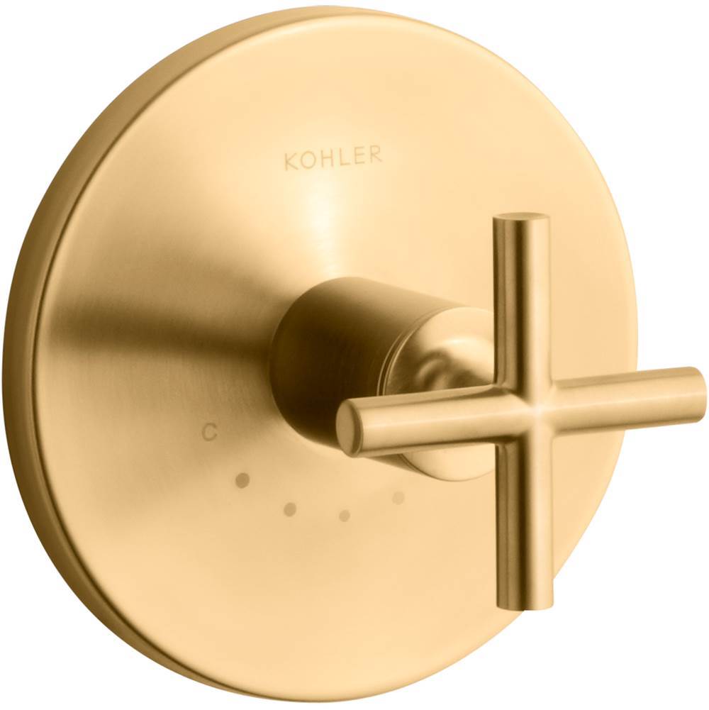 Purist MasterShower temperature control valve trim with cross handle