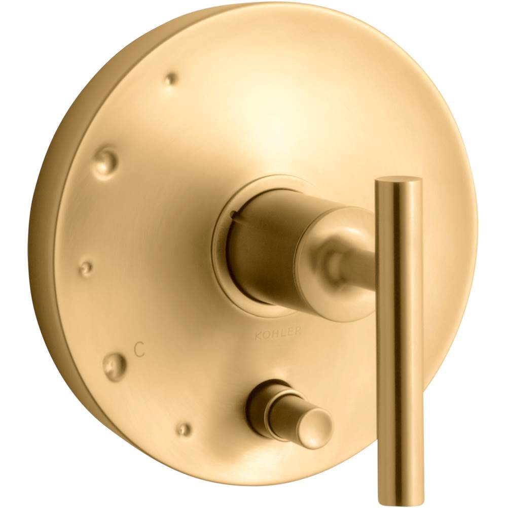 Purist Rite-Temp valve trim with push-button diverter and lever handle