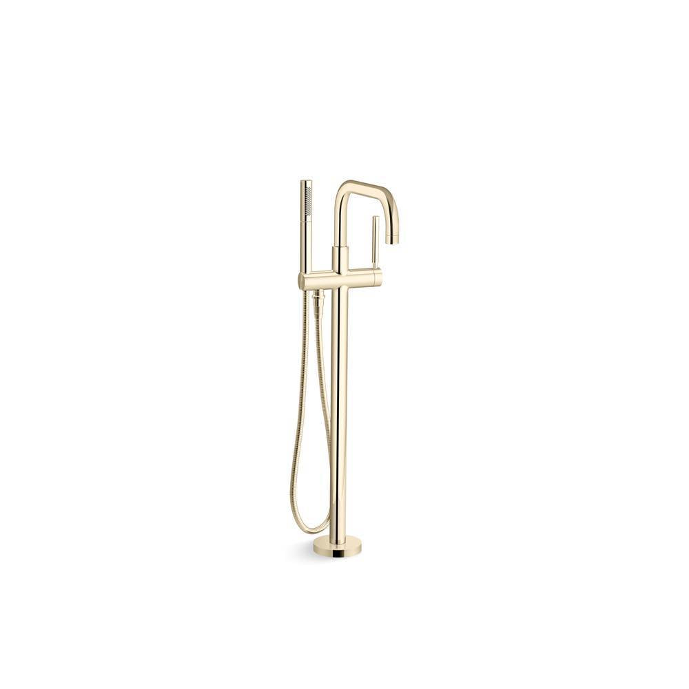 Purist Floor-mount bath filler trim with handshower