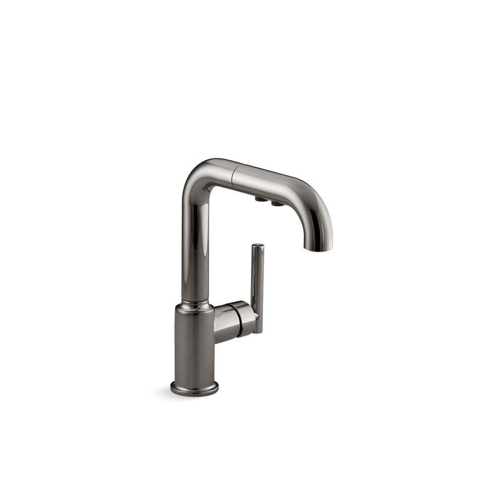 Purist Pull-out kitchen sink faucet with three-function sprayhead