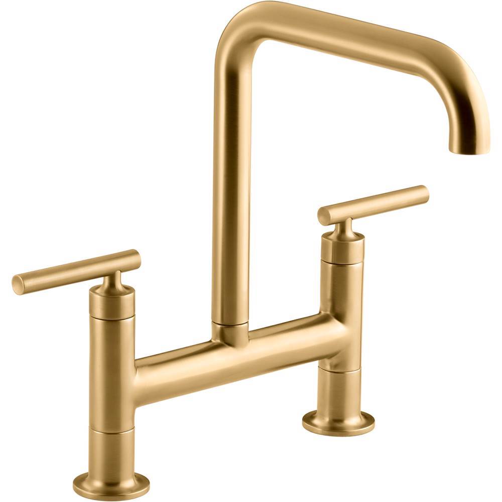 Purist Two-hole bridge kitchen sink faucet
