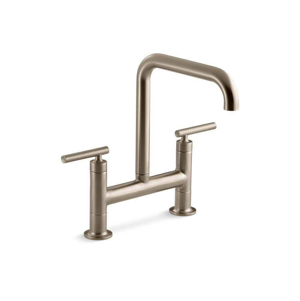 Purist Two-hole bridge kitchen sink faucet