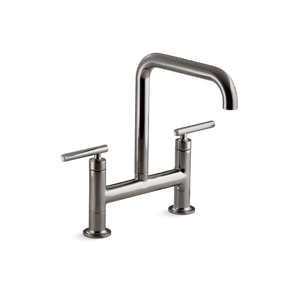 Purist Two-hole bridge kitchen sink faucet
