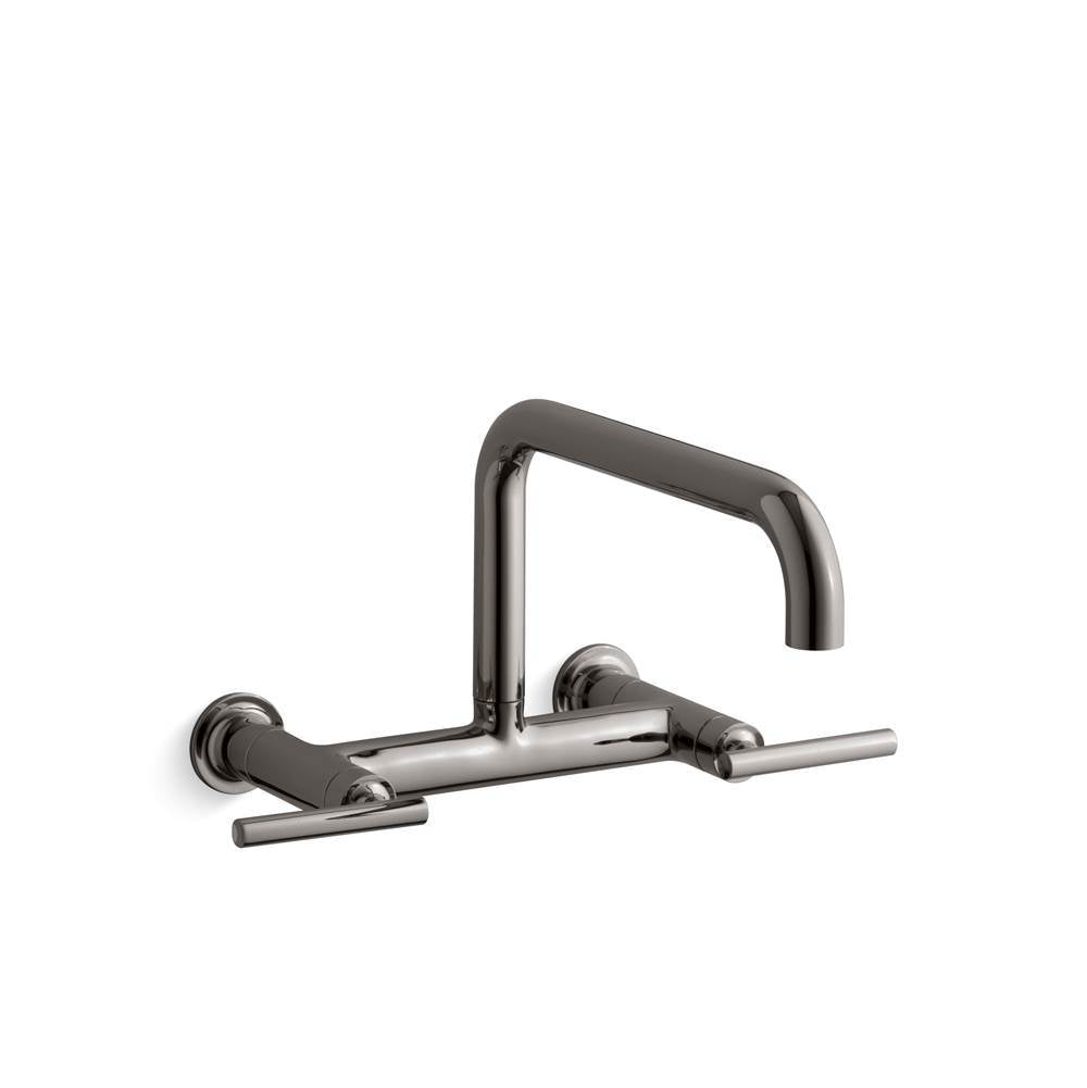 Purist Two-hole wall-mount bridge kitchen sink faucet
