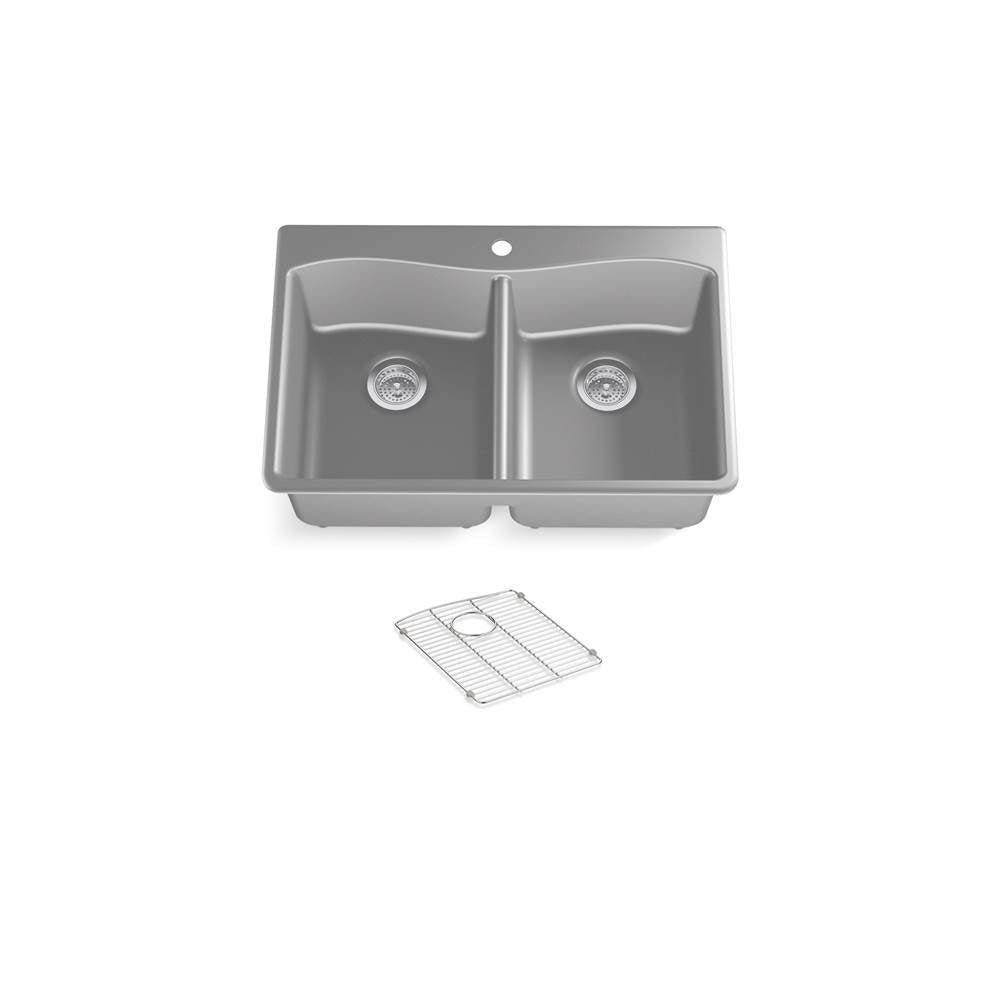 Kennon 33" top-/undermount double-bowl kitchen sink