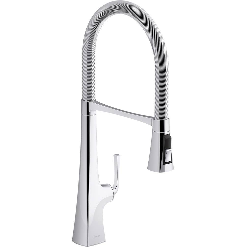 Graze Semi-professional kitchen sink faucet with three-function sprayhead