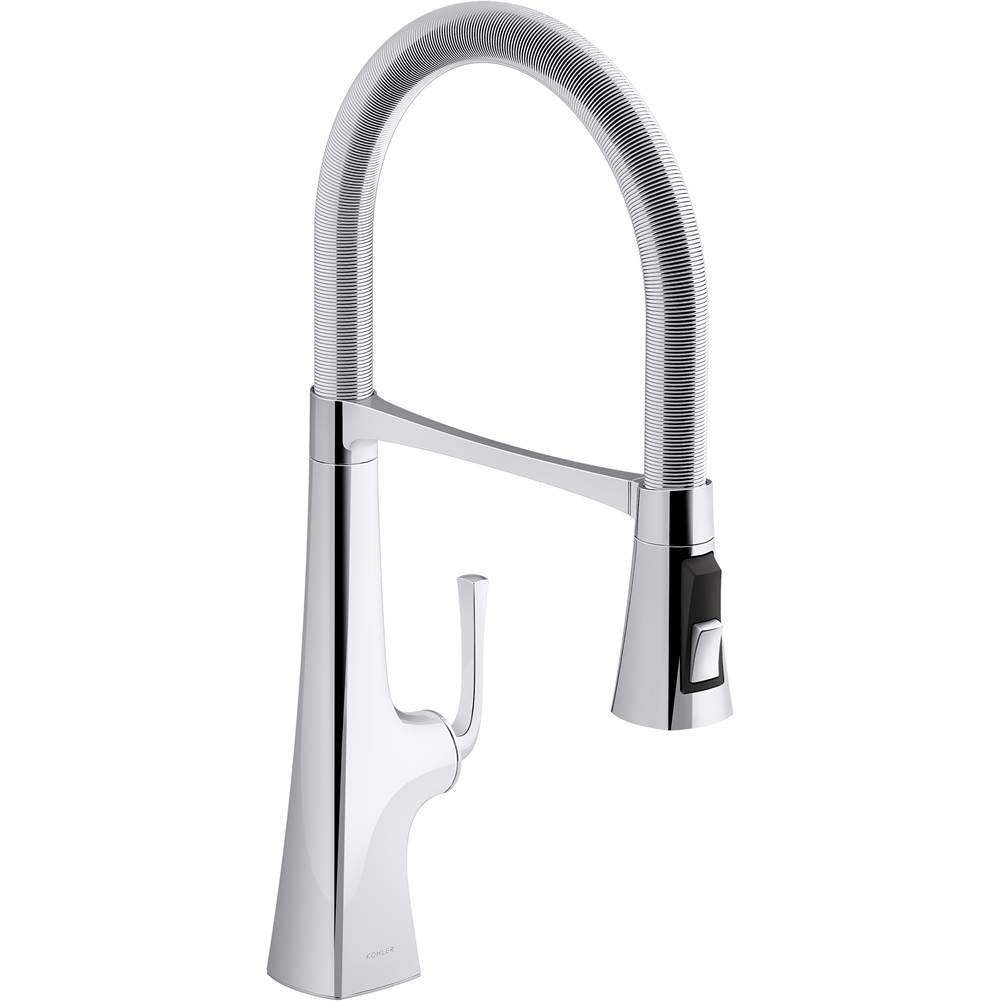 Graze Semi-professional kitchen sink faucet with three-function sprayhead