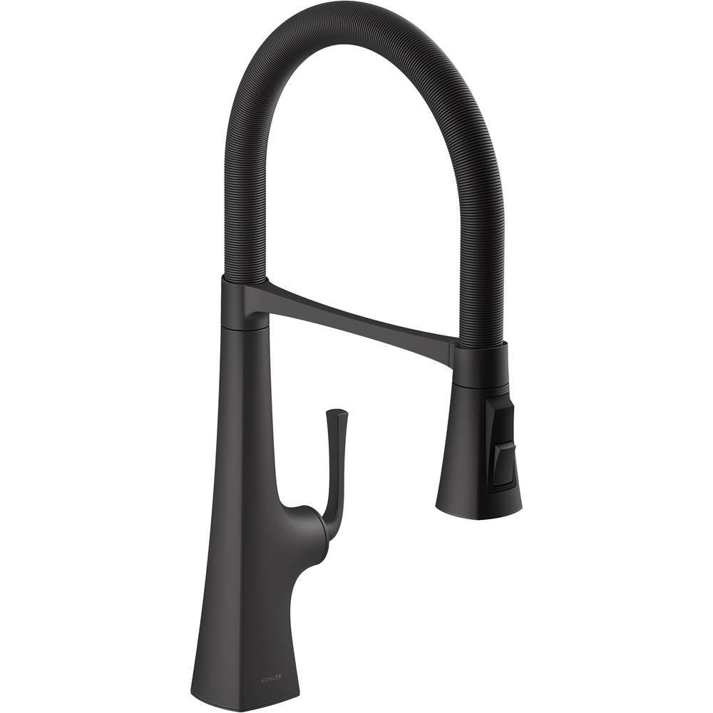 Graze Semi-professional kitchen sink faucet with three-function sprayhead