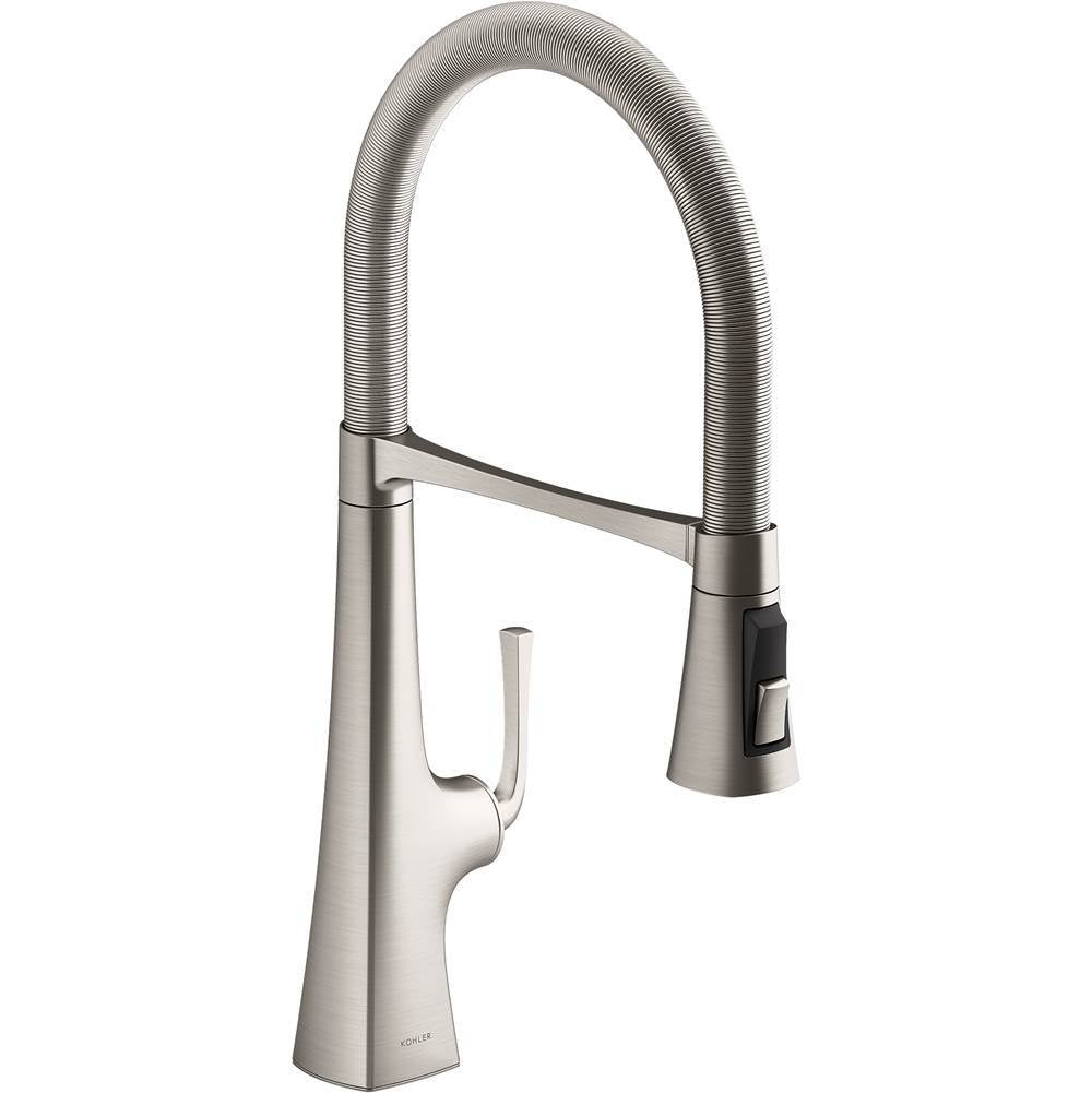Graze Semi-professional kitchen sink faucet with three-function sprayhead