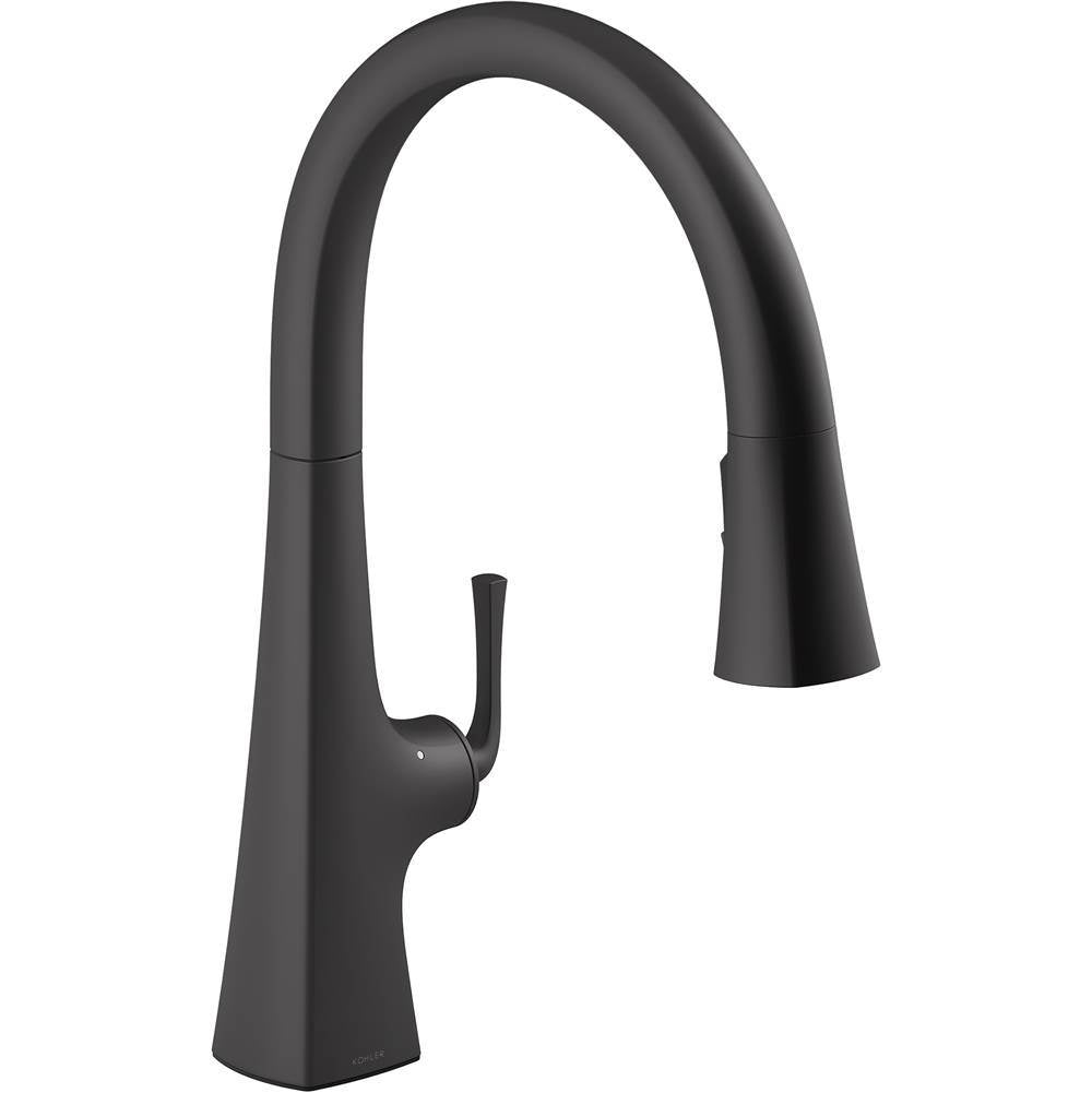 Graze Touchless pull-down kitchen sink faucet with three-function sprayhead