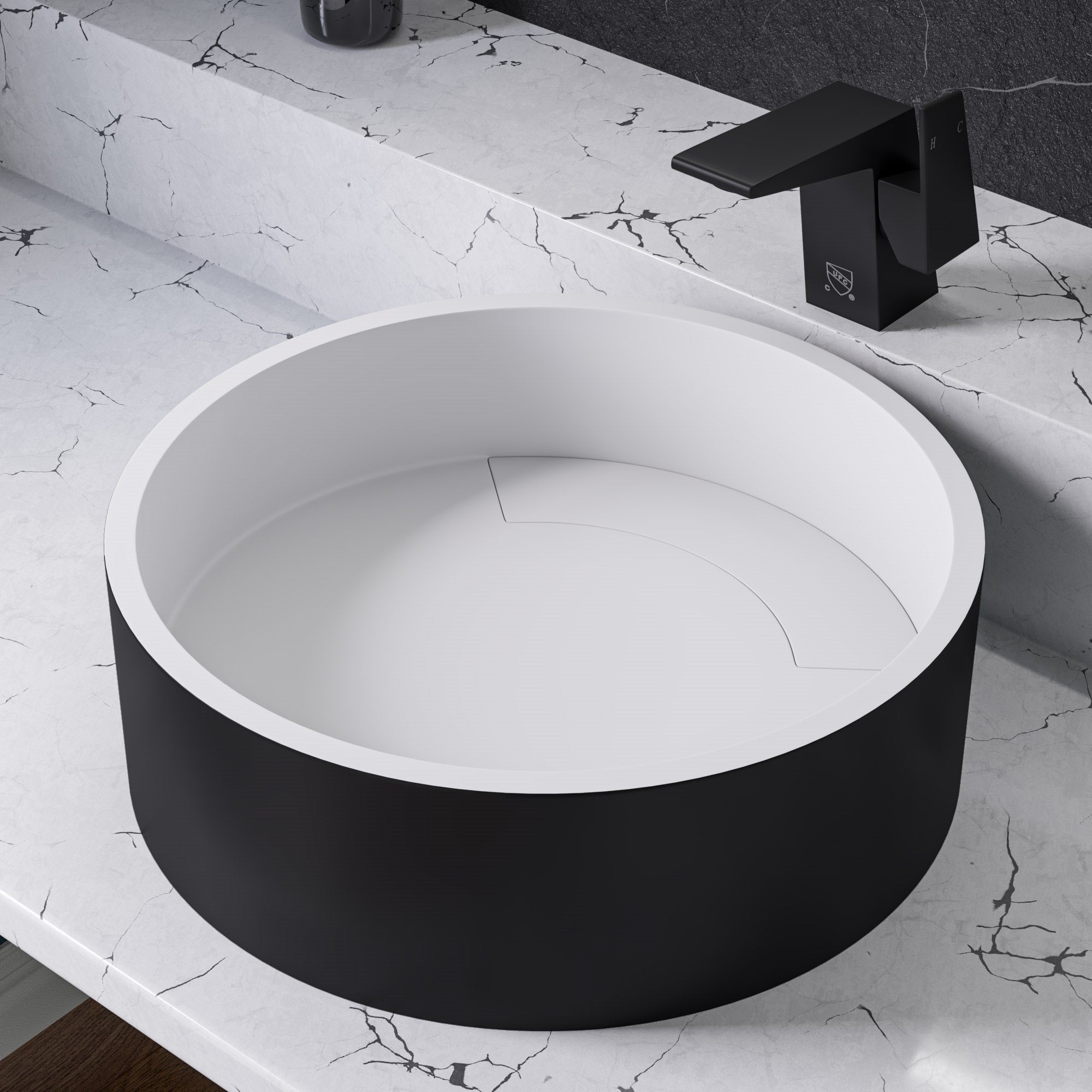 Round Solid Surface Resin Sink