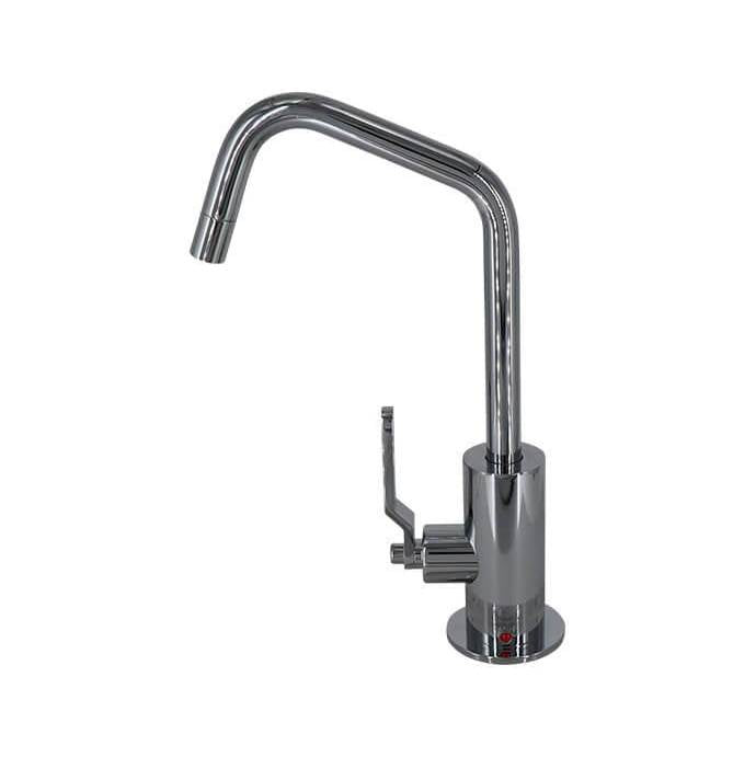 Hot Water Faucet with Contemporary Round Body and Industrial Lever Handle (120 Degree Spout)