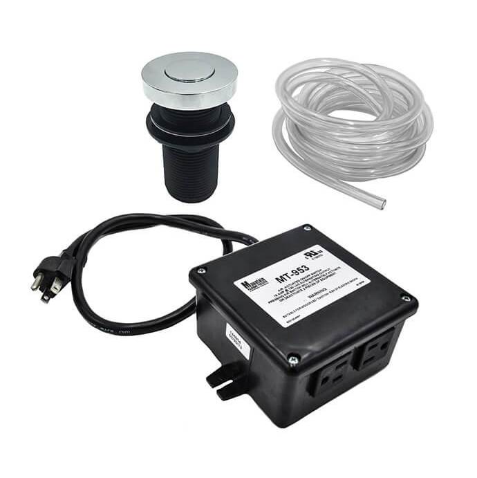 Round “Deluxe” Flush Waste Disposer Air Switch with Freedom Mount