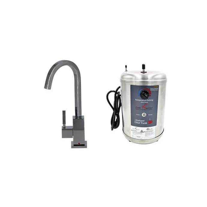 Hot Water Faucet with Contemporary Square Body and Little Gourmet  Premium Hot Water Tank
