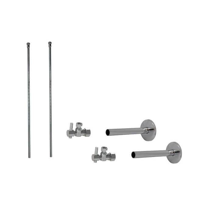 Lavatory Supply Kit - Mini Lever Handle with 1/4 Turn Ball Valve (MT521-NL) - Angle, Cover Tubes, No Trap