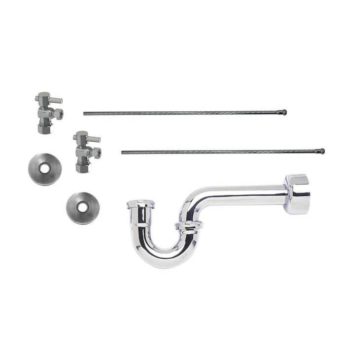 Lavatory Supply Kit - Mini Lever Handle with 1/4 Turn Ball Valve (MT521-NL) - Angle, P-Trap 1-1/4"