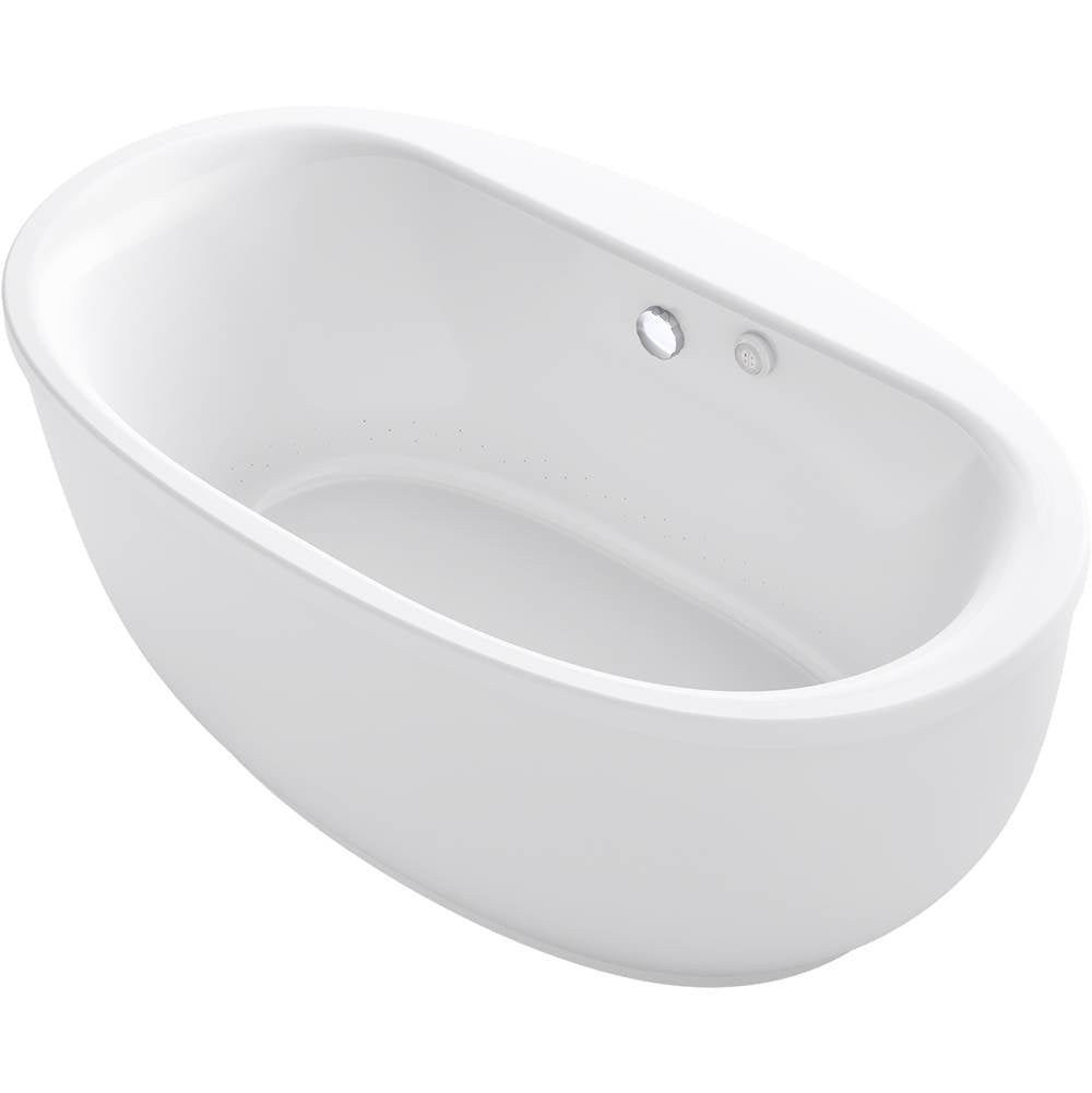 Sunstruck  65-1/2" x 35-1/2" freestanding Heated BubbleMassage air bath with Bask  heated surface and fluted shroud