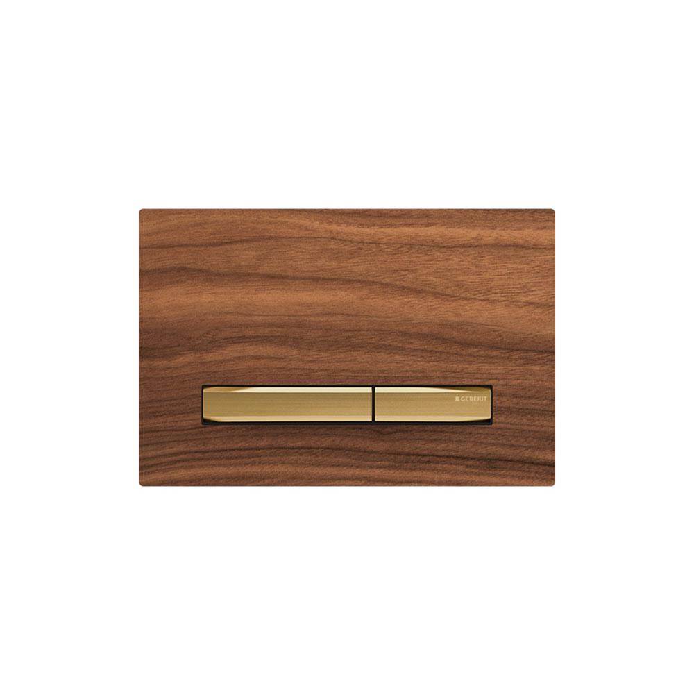 Actuator Plate Sigma50 For Dual Flush, Metal Colour Brass: Brass, Black Walnut