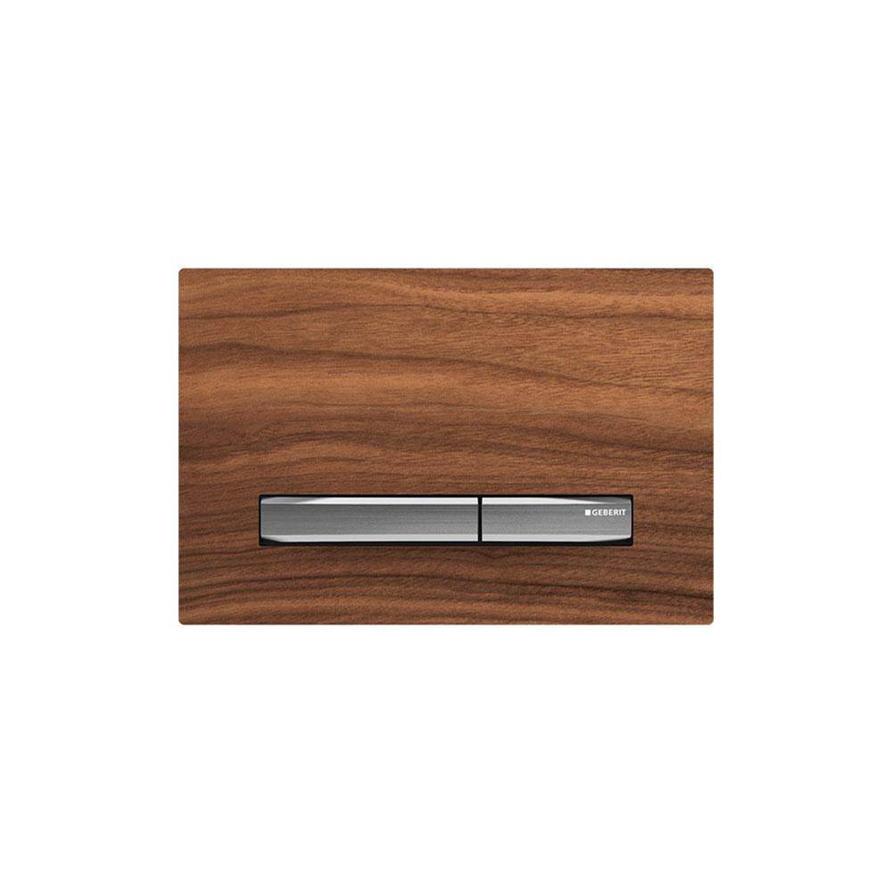 Actuator Plate Sigma50 For Dual Flush, Metal Colour Chrome-Plated: Chrome-Plated, Black Walnut