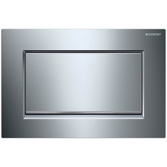 Actuator Plate Sigma30 For Stop-And-Go Flush, Screwable: Bright Chrome-Plated / Chrome Brushed / Bright Chrome-Plated