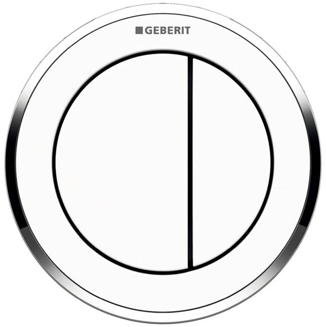 Remote Flush Actuation Type 10, Pneumatic, For Dual Flush, Concealed Actuator: White / Bright Chrome / White