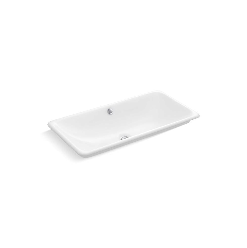 Iron Plains  30" rectangular drop-in/undermount/vessel bathroom sink with White painted underside