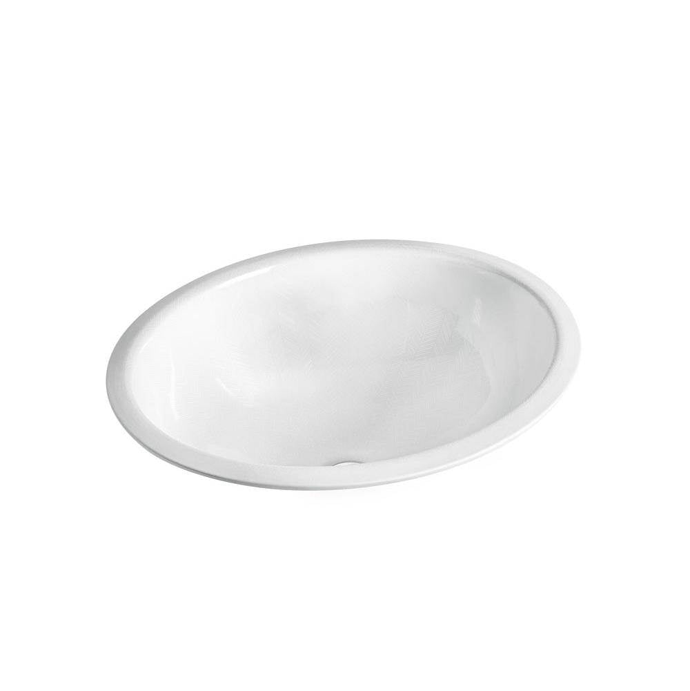 Sartorial Herringbone Caxton  19-1/4" oval undermount bathroom sink, no overflow