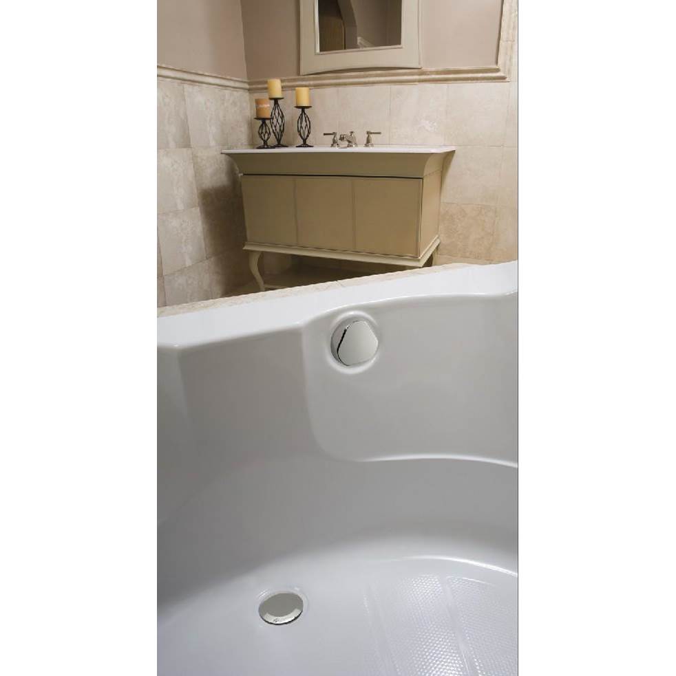 Bathtub Drain With Turncontrol Handle Actuation, Rough-In Unit 17-24" Pp With Ready-To-Fit-Set Trim Kit: Pvd Polished Nickel