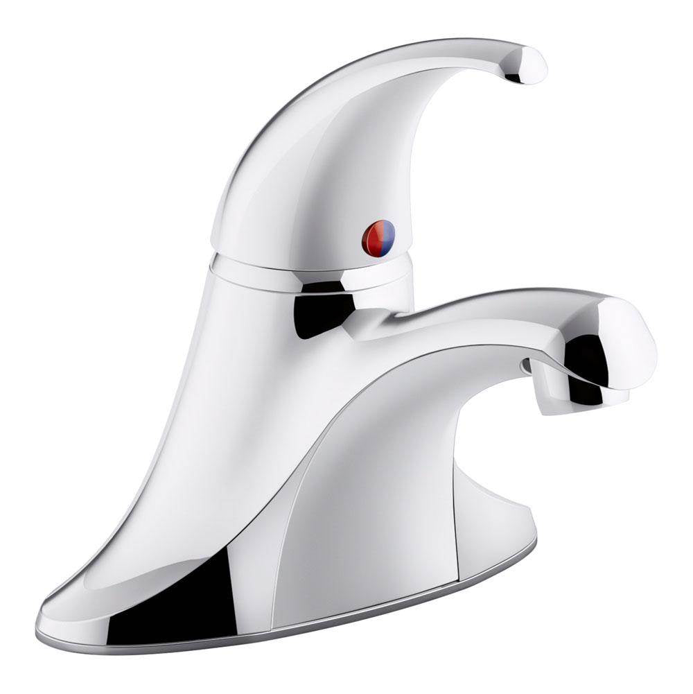 Coralais  single-handle centerset bathroom sink faucet with metal pop-up drain and lift rod