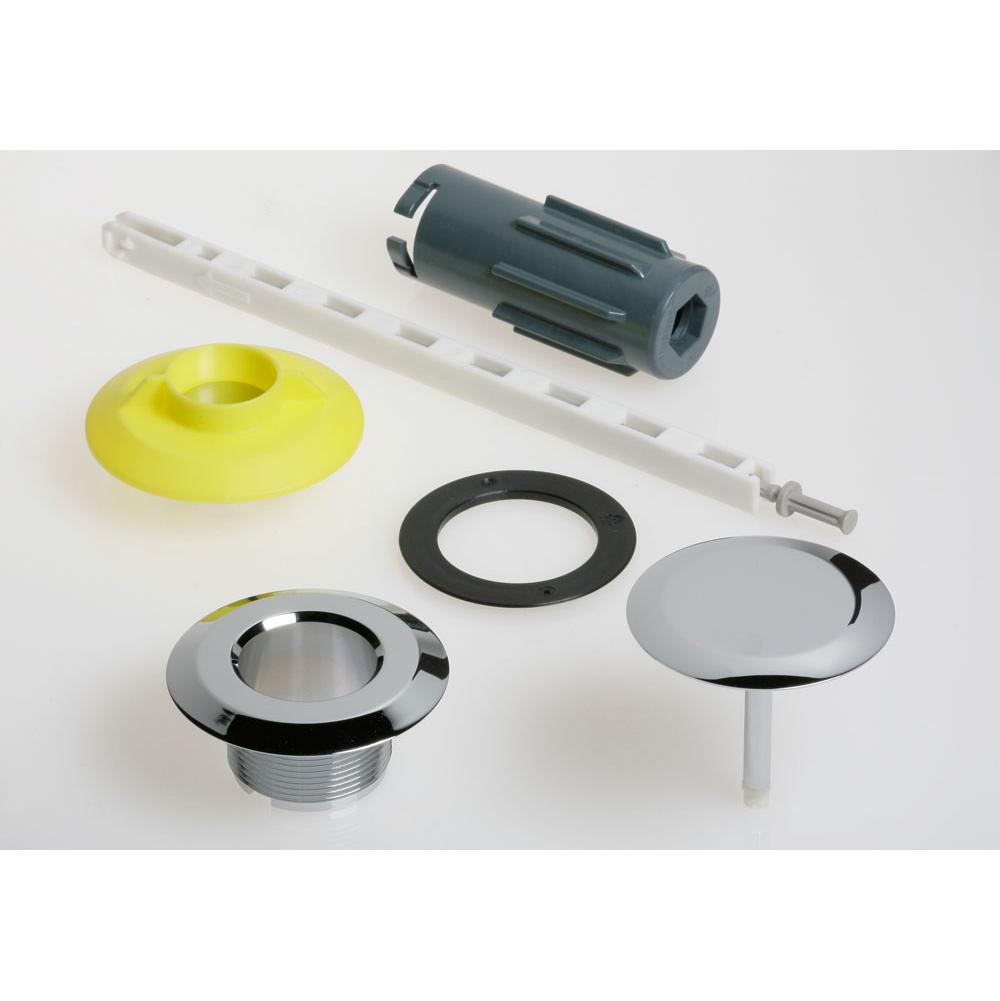 Ready-To-Fit-Set D52, For Bathtub Drain With Push Actuation Pushcontrol: Bright Chrome-Plated